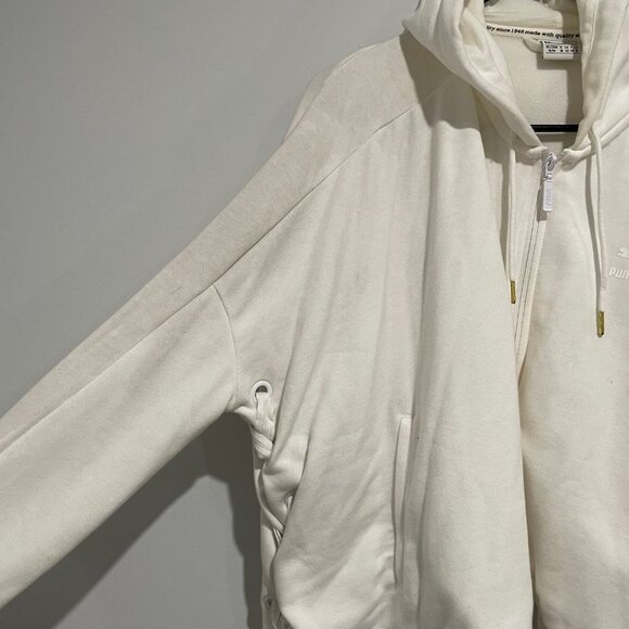 PUMA White Hoodie Jacket Size M - Picture 2 of 8